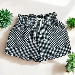 Black and White Gingham Women's Shorts